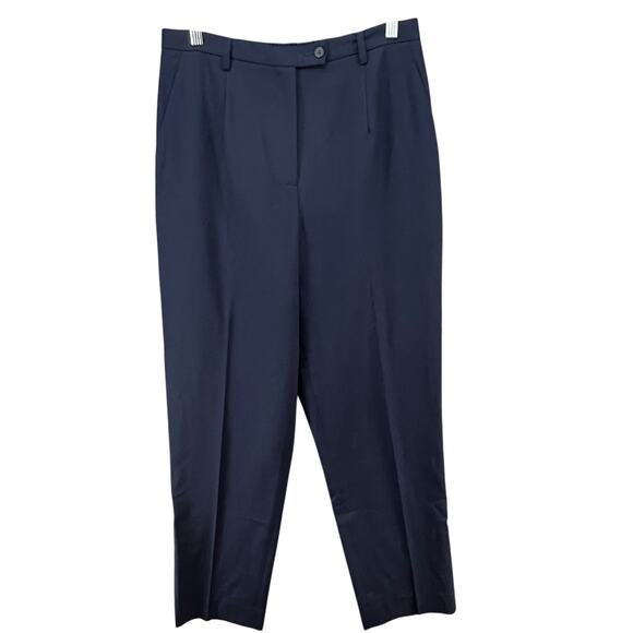 Pendleton Pants - Vintage Pendleton Pants Women 12 Blue Virgin Wool High Rise Trouser Timeless USA